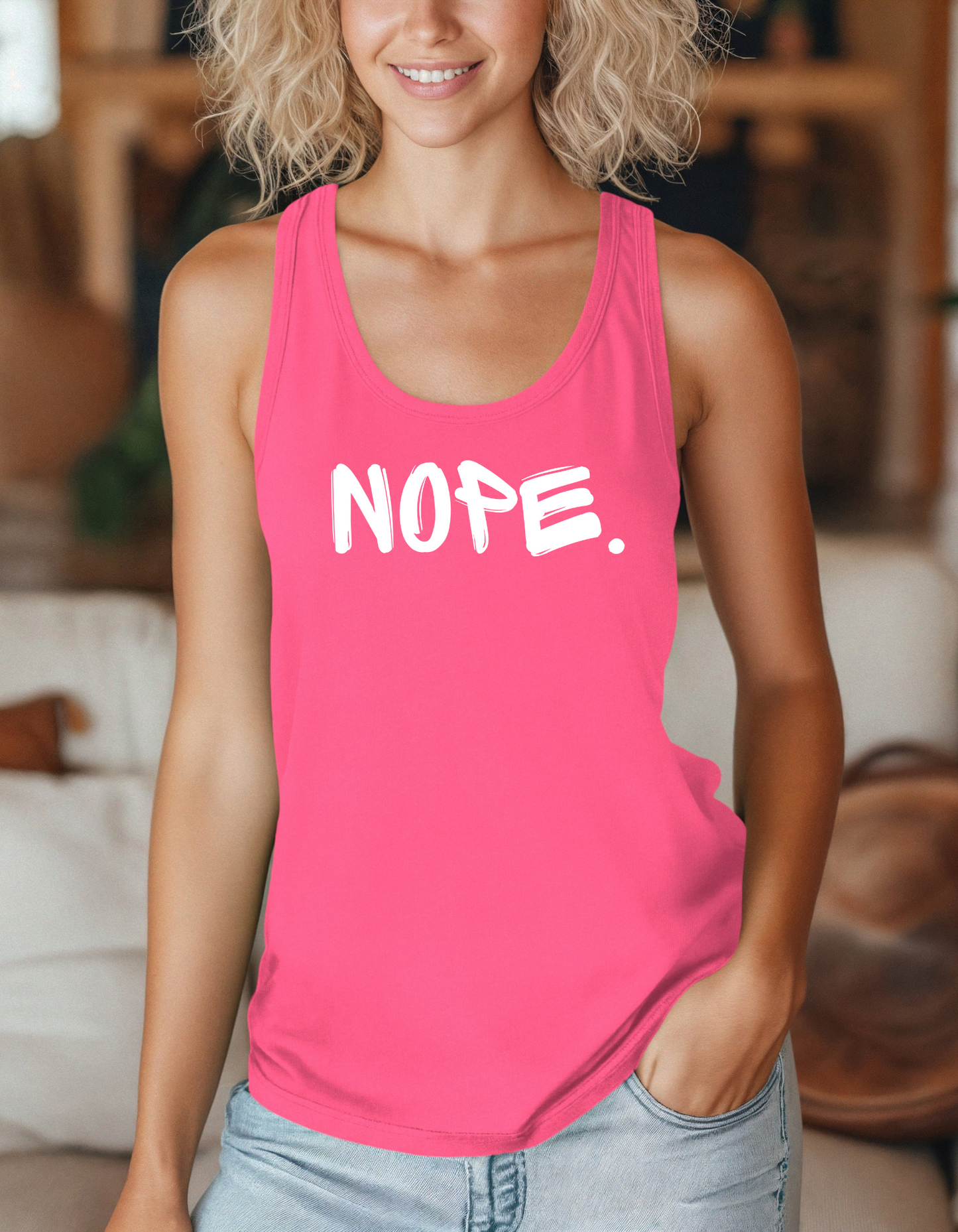 Nope. Racerback Tank Top