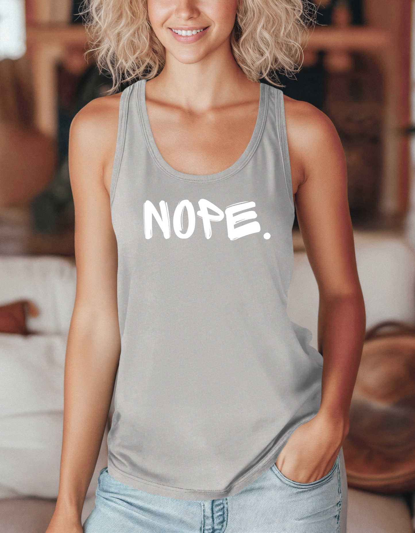 Nope. Racerback Tank Top