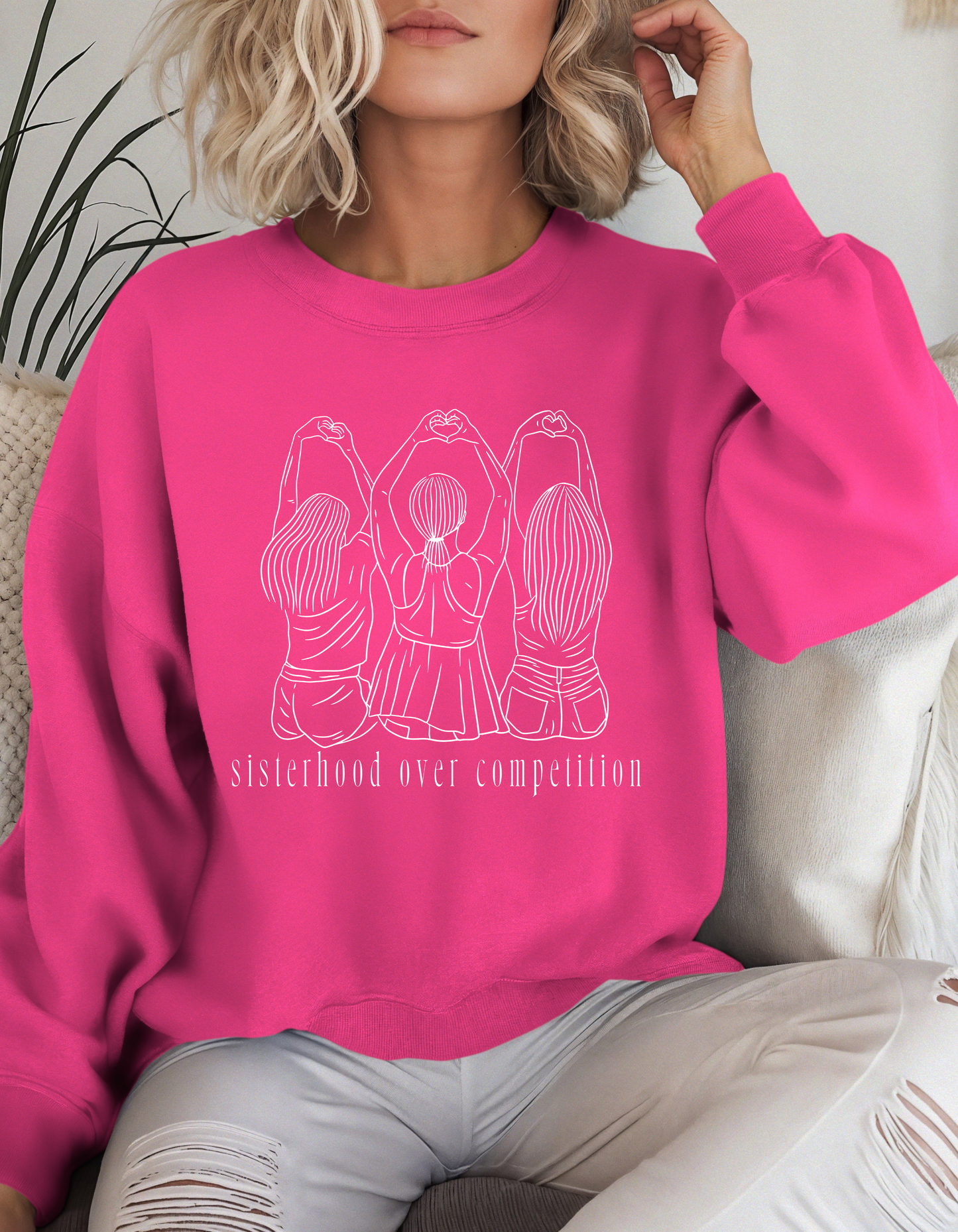 Sisterhood over Competition Crewneck